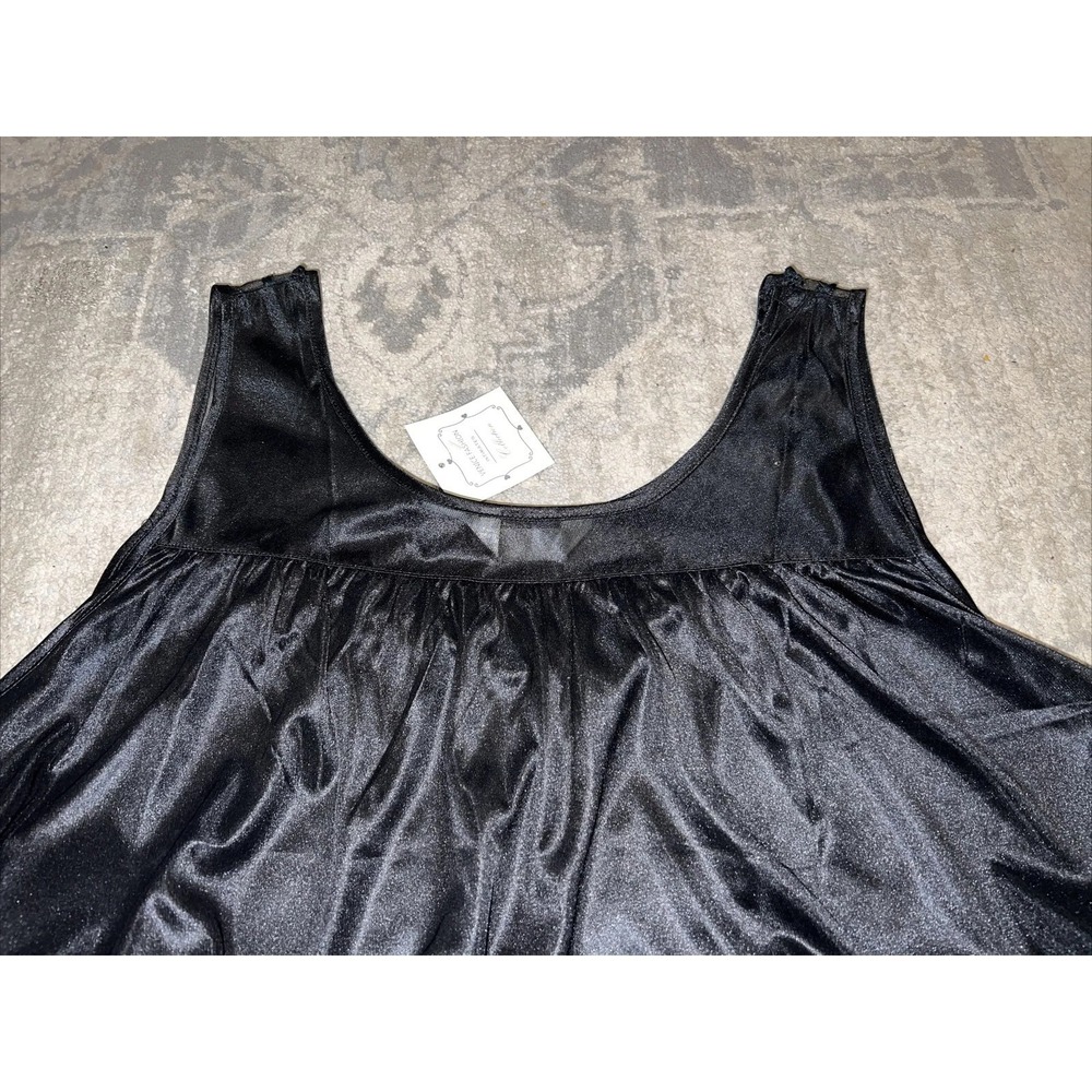 New Venice Fashion Womens' Silky Embroidered Nightgown Black Plus Sz 2X - Picture 6 of 6
